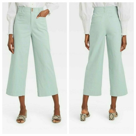 NEW A New Day High Rise Cropped Wide Leg Pants Size 8 - Picture 1 of 10
